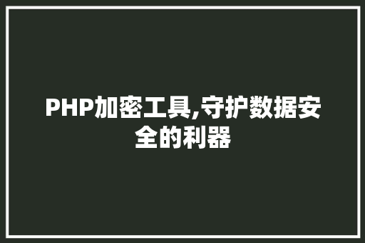 PHP加密工具,守护数据安全的利器 PHP加密工具,守护数据安全的利器 神马SEO