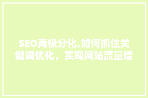 SEO两极分化,如何抓住关键词优化，实现网站流量增长 SEO两极分化,如何抓住关键词优化，实现网站流量增长 GoogleSEO