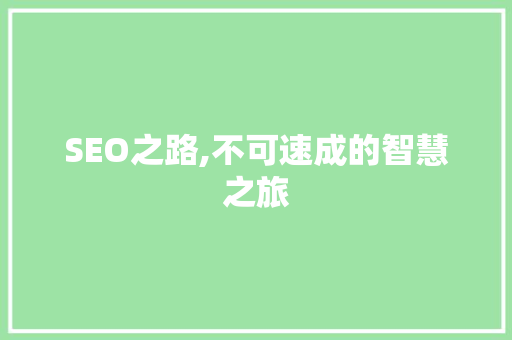 SEO之路,不可速成的智慧之旅 GoogleSEO SEO之路,不可速成的智慧之旅 SEO之路,不可速成的智慧之旅 GoogleSEO