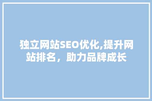 独立网站SEO优化,提升网站排名，助力品牌成长 独立网站SEO优化,提升网站排名，助力品牌成长 必应SEO