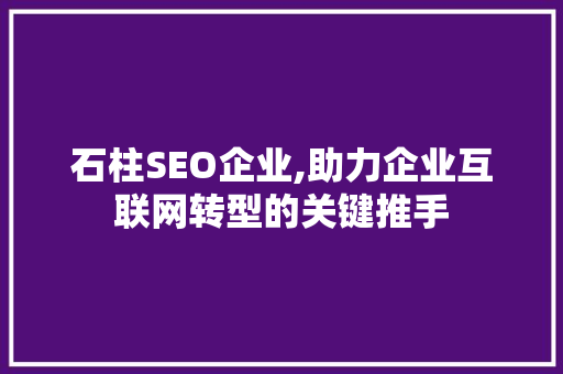 石柱SEO企业,助力企业互联网转型的关键推手