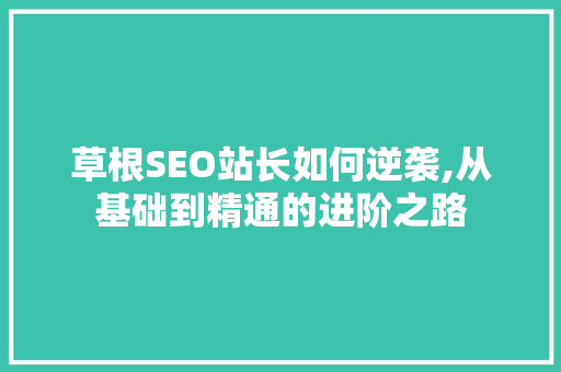 草根SEO站长如何逆袭,从基础到精通的进阶之路 草根SEO站长如何逆袭,从基础到精通的进阶之路 必应SEO