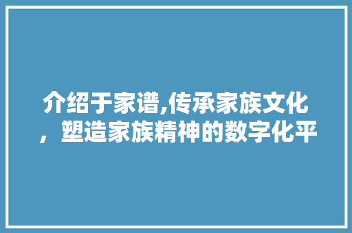 介绍于家谱,传承家族文化，塑造家族精神的数字化平台 介绍于家谱,传承家族文化，塑造家族精神的数字化平台 百度SEO