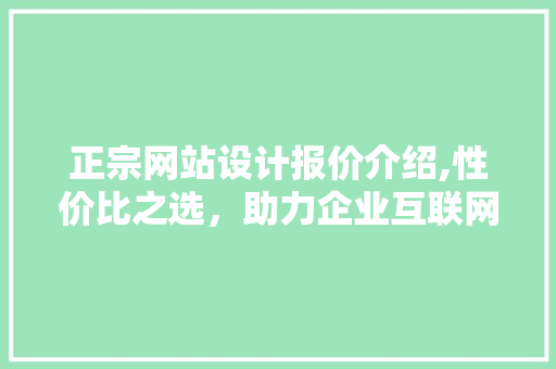 正宗网站设计报价介绍,性价比之选，助力企业互联网发展