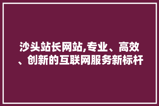沙头站长网站,专业、高效、创新的互联网服务新标杆 沙头站长网站,专业、高效、创新的互联网服务新标杆 搜狗SEO