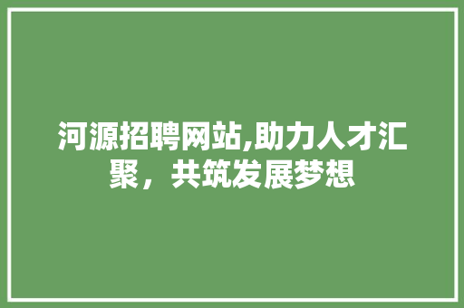 河源招聘网站,助力人才汇聚，共筑发展梦想