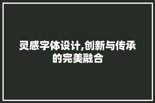 灵感字体设计,创新与传承的完美融合 灵感字体设计,创新与传承的完美融合 神马SEO