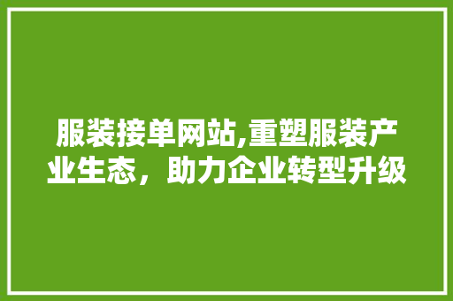 服装接单网站,重塑服装产业生态，助力企业转型升级 服装接单网站,重塑服装产业生态，助力企业转型升级 神马SEO