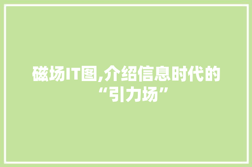 磁场IT图,介绍信息时代的“引力场”