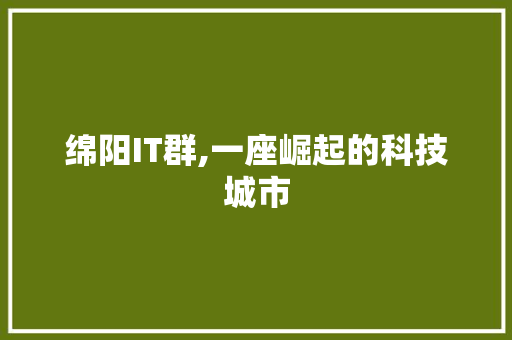 绵阳IT群,一座崛起的科技城市