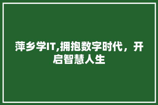 萍乡学IT,拥抱数字时代，开启智慧人生