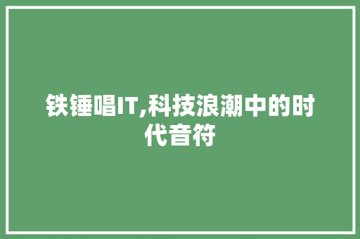 铁锤唱IT,科技浪潮中的时代音符