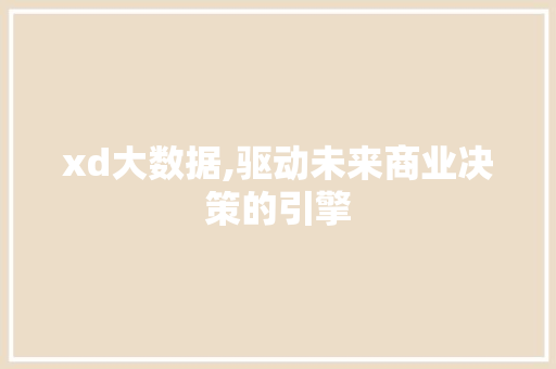 xd大数据,驱动未来商业决策的引擎 GoogleSEO