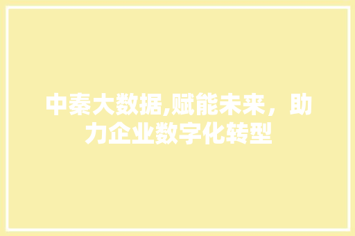 中秦大数据,赋能未来，助力企业数字化转型 必应SEO