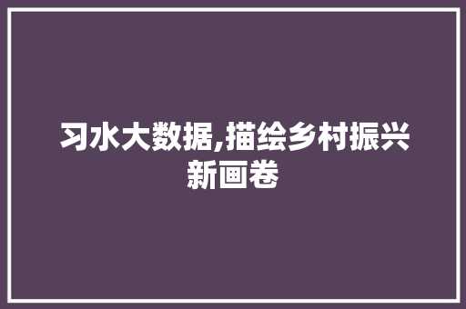 习水大数据,描绘乡村振兴新画卷 必应SEO