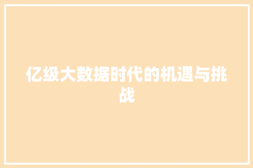 亿级大数据时代的机遇与挑战 神马SEO