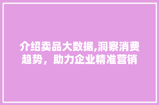 介绍卖品大数据,洞察消费趋势，助力企业精准营销 百度SEO