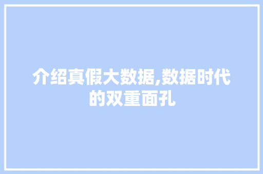 介绍真假大数据,数据时代的双重面孔 GoogleSEO