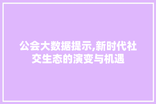 公会大数据提示,新时代社交生态的演变与机遇 GoogleSEO