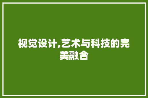 视觉设计,艺术与科技的完美融合 视觉设计,艺术与科技的完美融合 神马SEO
