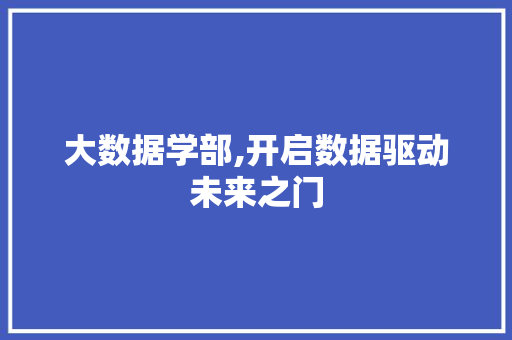 大数据学部,开启数据驱动未来之门 必应SEO