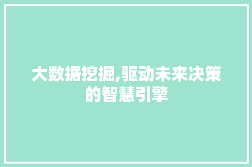 大数据挖掘,驱动未来决策的智慧引擎 必应SEO