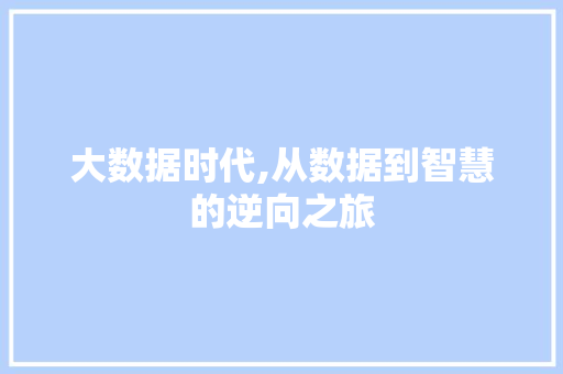 大数据时代,从数据到智慧的逆向之旅 GoogleSEO