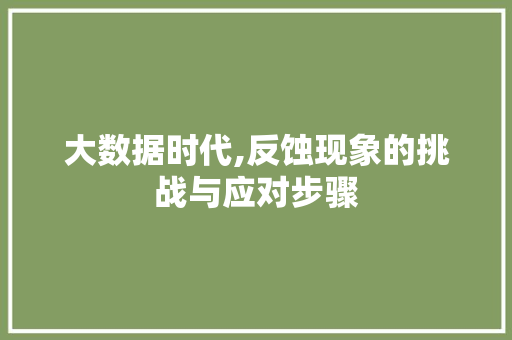 大数据时代,反蚀现象的挑战与应对步骤 必应SEO