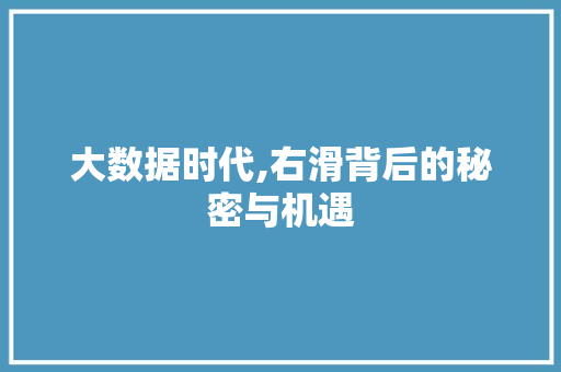 大数据时代,右滑背后的秘密与机遇