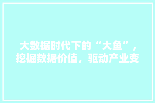 大数据时代下的“大鱼”,挖掘数据价值，驱动产业变革