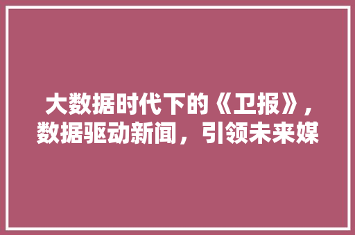 大数据时代下的《卫报》,数据驱动新闻，引领未来媒体风向标