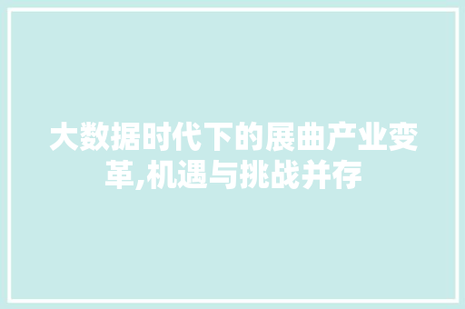 大数据时代下的展曲产业变革,机遇与挑战并存