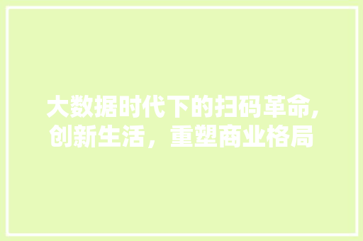 大数据时代下的扫码革命,创新生活，重塑商业格局 神马SEO