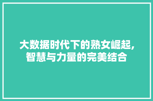 大数据时代下的熟女崛起,智慧与力量的完美结合