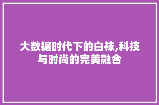 大数据时代下的白袜,科技与时尚的完美融合
