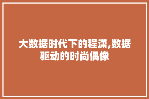 大数据时代下的程潇,数据驱动的时尚偶像