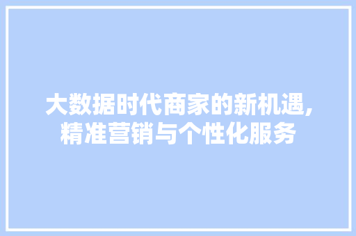 大数据时代商家的新机遇,精准营销与个性化服务