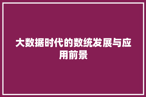 大数据时代的数统发展与应用前景 搜狗SEO