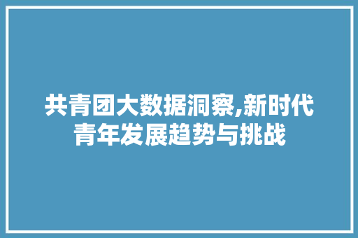共青团大数据洞察,新时代青年发展趋势与挑战 搜狗SEO