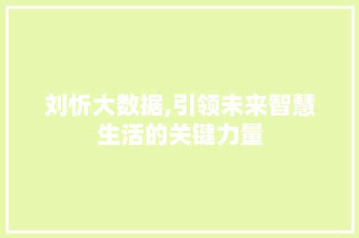 刘忻大数据,引领未来智慧生活的关键力量