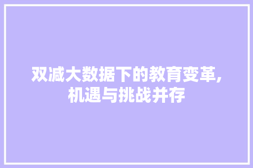 双减大数据下的教育变革,机遇与挑战并存 百度SEO