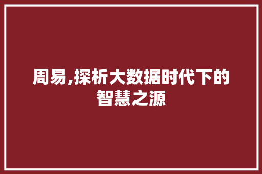 周易,探析大数据时代下的智慧之源 GoogleSEO