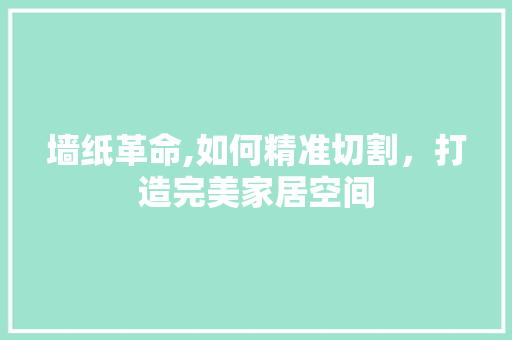 墙纸革命,如何精准切割，打造完美家居空间