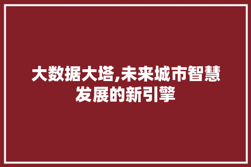 大数据大塔,未来城市智慧发展的新引擎 必应SEO
