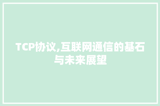 TCP协议,互联网通信的基石与未来展望 搜狗SEO