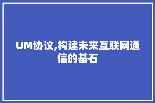UM协议,构建未来互联网通信的基石 GoogleSEO