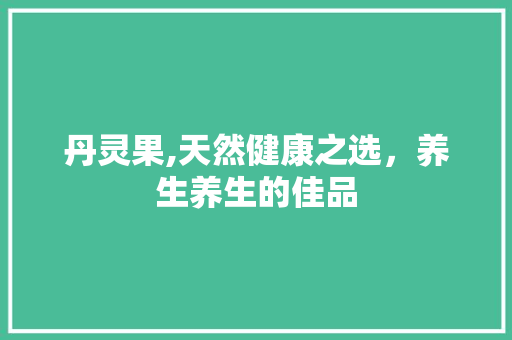 丹灵果,天然健康之选，养生养生的佳品