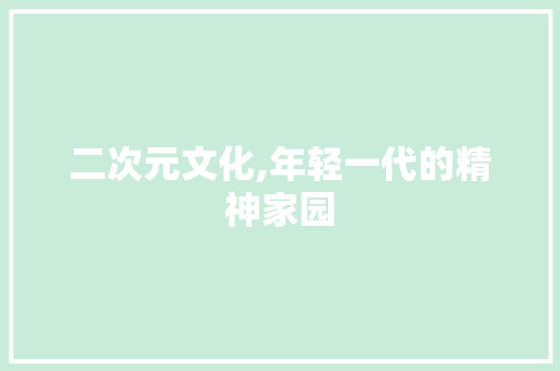 二次元文化,年轻一代的精神家园 GoogleSEO 二次元文化,年轻一代的精神家园 GoogleSEO