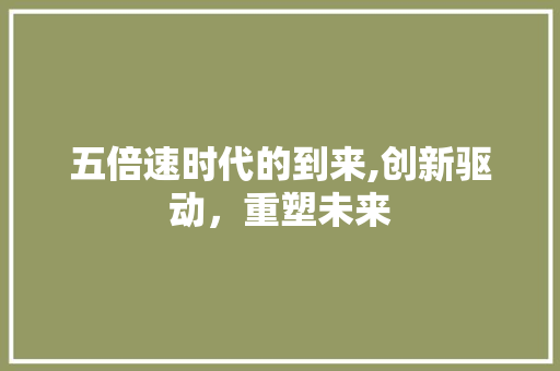 五倍速时代的到来,创新驱动，重塑未来