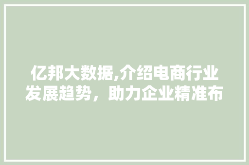 亿邦大数据,介绍电商行业发展趋势，助力企业精准布局